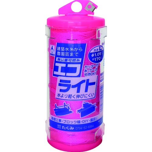 トラスコ中山 たくみ 水糸 エコライト ピンクL(ご注文単位1巻)【直送品】