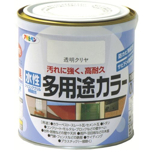 トラスコ中山 アサヒペン 水性多用途カラー 0.7L クリヤ(ご注文単位1缶)【直送品】