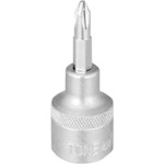トラスコ中山 TONE ドライバービットソケット(+)No.2 差込角12.7mm 全長57mm(ご注文単位1個)【直送品】