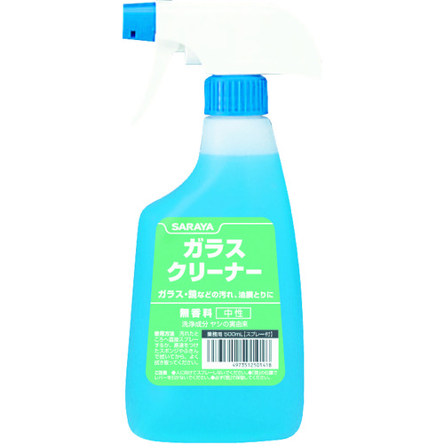トラスコ中山 サラヤ ガラス用洗浄剤 ガラスクリーナー 500mlスプレー(ご注文単位1本)【直送品】