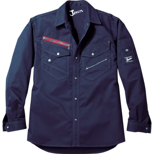 トラスコ中山 Jawin ナガソデシャツ Mサイズ ネービー(ご注文単位1着)【直送品】