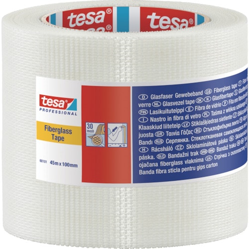 トラスコ中山 tesa グラスファイバーテープ(ボード目地用)テサ60101 100mmx45m(ご注文単位1巻)【直送品】