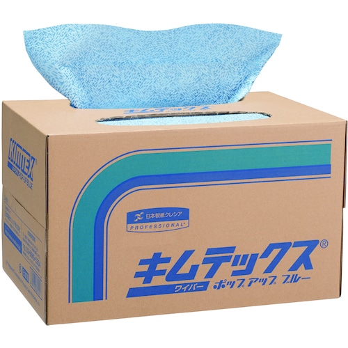 トラスコ中山 クレシア キムテックス ポップアップブルー 150枚×4/1Cs(箱)=600枚(ご注文単位1ケース)【直送品】