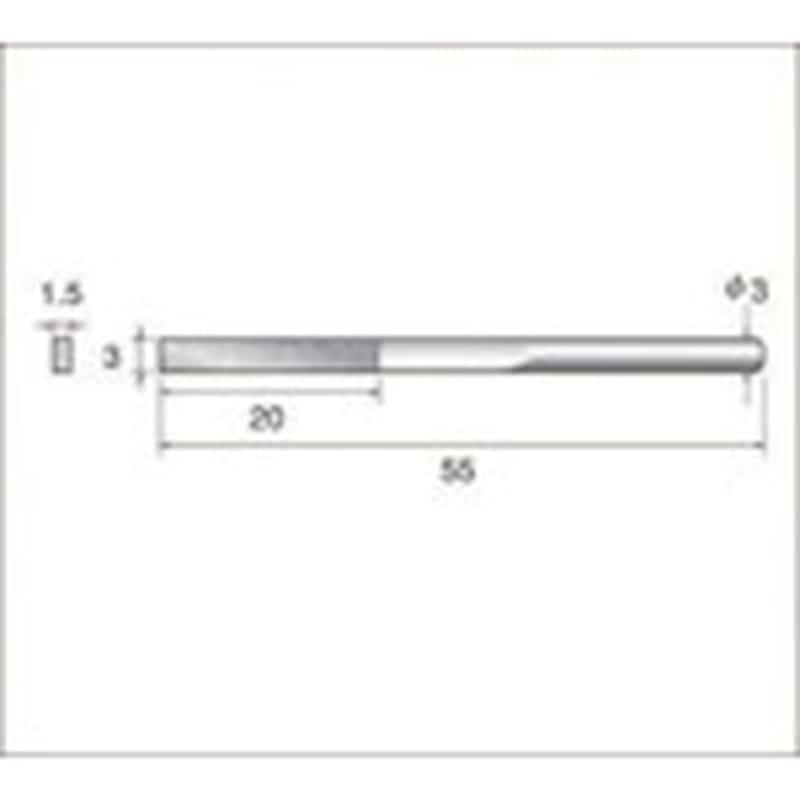 トラスコ中山 ナカニシ 電着ダイヤモンドヤスリ(軸径3mm)全長55mm刃長20mm刃幅3mm　477-2806（ご注文単位1本）【直送品】