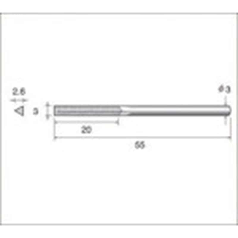 トラスコ中山 ナカニシ 電着ダイヤモンドヤスリ(軸径3mm)全長55mm刃長20mm刃幅3mm　477-2971（ご注文単位1本）【直送品】