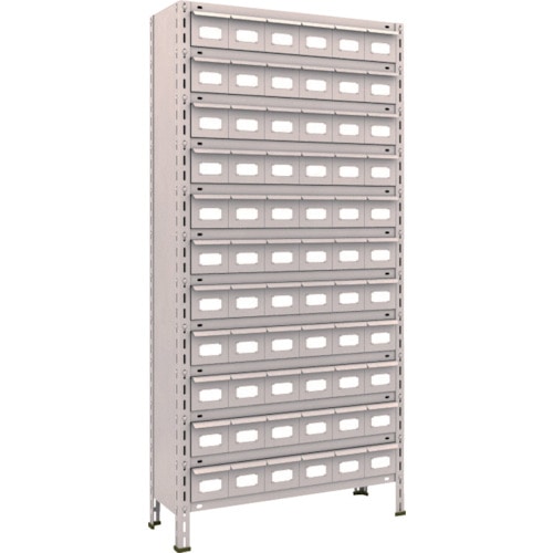 トラスコ中山 TRUSCO スチールラック 軽量棚 875X300X1800 スチール引出 小X66 ネオグレー(ご注文単位1台)【直送品】