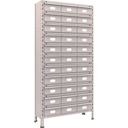 トラスコ中山 TRUSCO スチールラック 軽量棚 875X300X1800 スチール引出 大X33 ネオグレー(ご注文単位1台)【直送品】