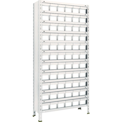 トラスコ中山 TRUSCO スチールラック 軽量棚 875X300X1800 樹脂引出NG 小X66 ネオグレー(ご注文単位1台)【直送品】