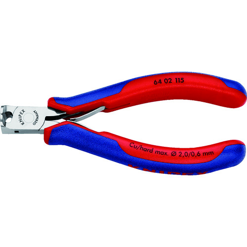 トラスコ中山 KNIPEX 6402-115 エレクトロニクスエンドカッティングニッパー(ご注文単位1個)【直送品】