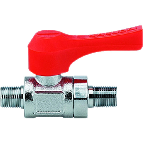 トラスコ中山 カクダイ ミニチュアボールバルブ 呼び径(A)R1/8 全長50.4 オレンジ(ご注文単位1個)【直送品】