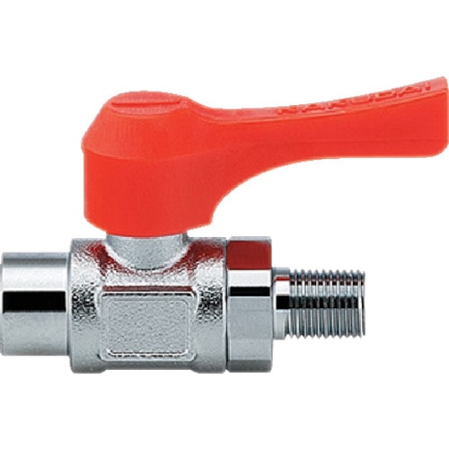 トラスコ中山 カクダイ ミニチュアボールバルブ 呼び径(A)Rc1/4 全長49.4 オレンジ(ご注文単位1個)【直送品】