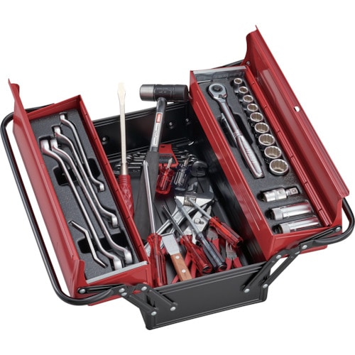 トラスコ中山 TONE 整備用工具セット ツールセット(オートメカニック用) 間口410×奥行220×高さ170mm セット内容39点(ご注文単位1セット)【直送品】