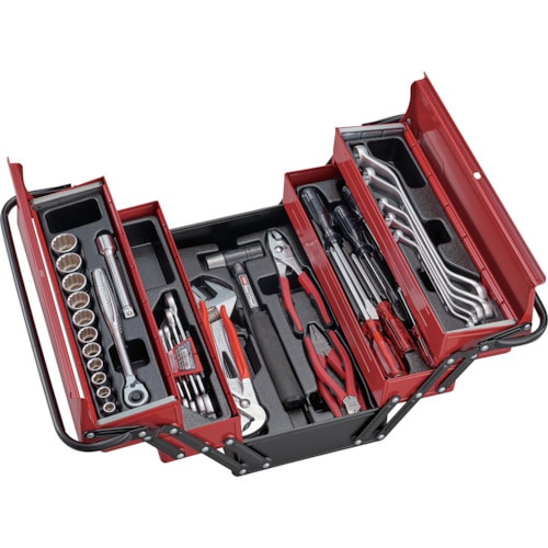 トラスコ中山 TONE 整備用工具セット ツールセット(メンテナンス用) 間口410×高さ220mm セット内容46点(ご注文単位1セット)【直送品】