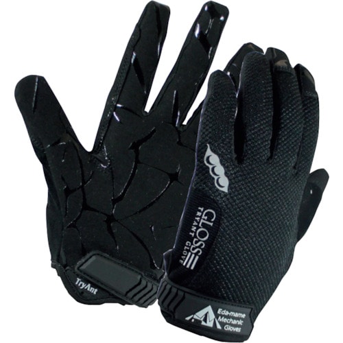 トラスコ中山 TryAnt 718枝豆メカニックグローブ マジック ブラック(L)(ご注文単位1組)【直送品】