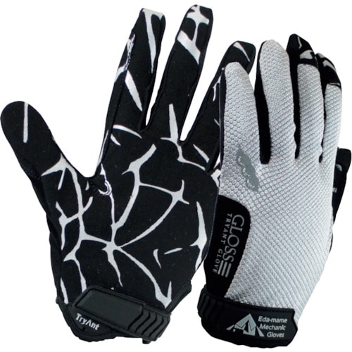 トラスコ中山 TryAnt 718枝豆メカニックグローブ マジック シルバー(L)(ご注文単位1組)【直送品】