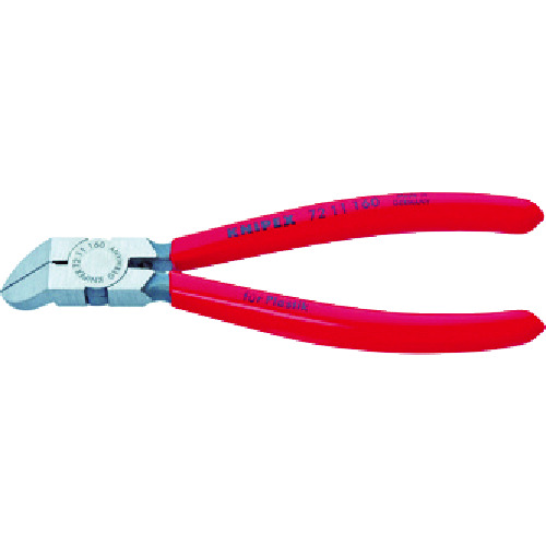トラスコ中山 KNIPEX 7211-160 プラスチック用ニッパー 45度(ご注文単位1個)【直送品】
