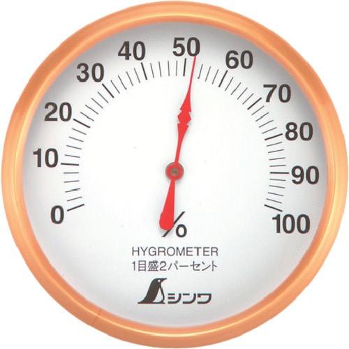 トラスコ中山 シンワ 湿度計 T-1 丸型 10cmホワイト(ご注文単位1個)【直送品】