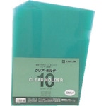 トラスコ中山 キングジム A4クリアーホルダー 緑 (10枚入)(ご注文単位1パック)【直送品】