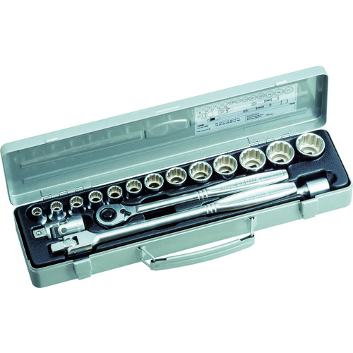 トラスコ中山 TONE ソケットレンチセット 差込角12.7mm 17点セット 12角(8mm~)(ご注文単位1セット)【直送品】