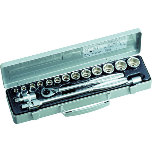 トラスコ中山 TONE ソケットレンチセット 差込角12.7mm 17点セット 6角(8mm~)(ご注文単位1セット)【直送品】