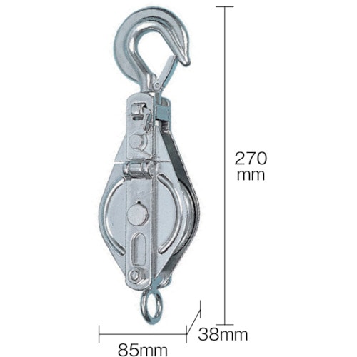 トラスコ中山 HHH ステンレス一車スナッチ フック型75mm（ご注文単位1個）【直送品】