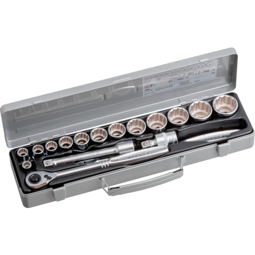 トラスコ中山 TONE ソケットレンチセット 差込角12.7mm 17点セット 12角(10mm~)(ご注文単位1セット)【直送品】