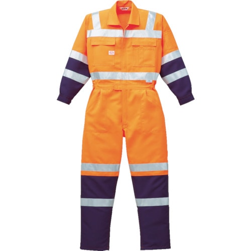 トラスコ中山 AUTO-BI 反射型つなぎ服7620-003オレンジ-4L(ご注文単位1着)【直送品】