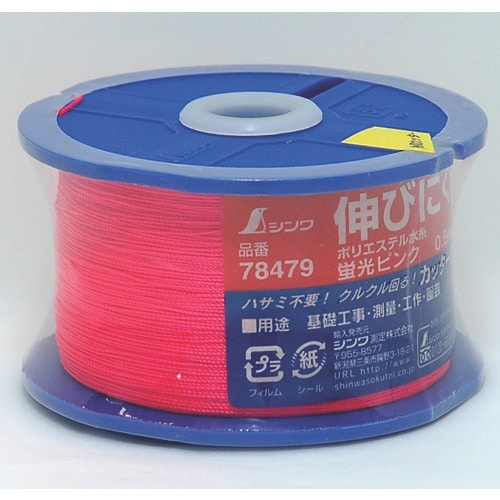 トラスコ中山 シンワ ポリエステル水糸 リール巻蛍光ピンク 細 0.5mm 500m(ご注文単位1個)【直送品】