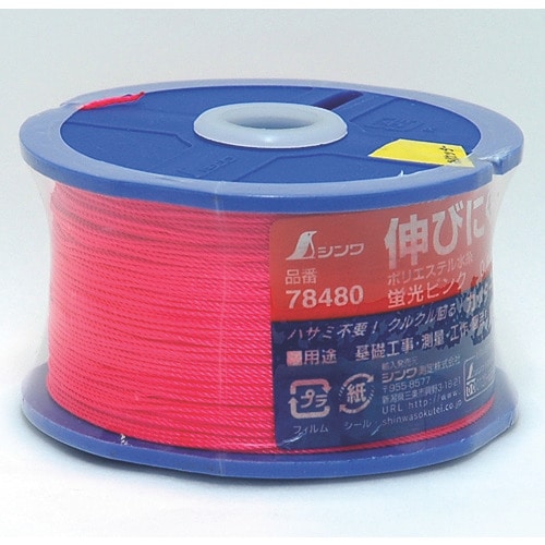 トラスコ中山 シンワ ポリエステル水糸 リール巻蛍光ピンク 太 0.8mm 270m(ご注文単位1個)【直送品】