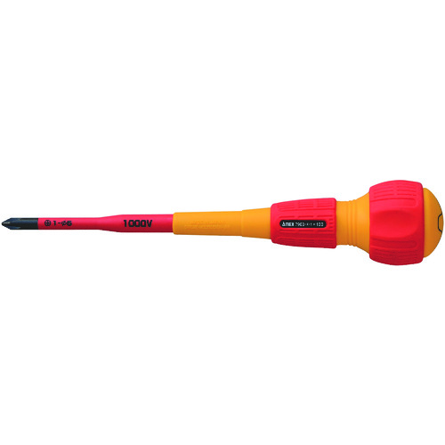 トラスコ中山 アネックス スリム絶縁ドライバー +1×100(ご注文単位1本)【直送品】
