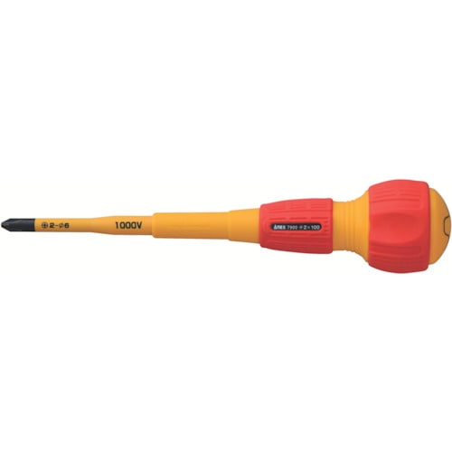 トラスコ中山 アネックス スリム絶縁ドライバー +2×100(ご注文単位1本)【直送品】