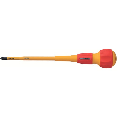 トラスコ中山 アネックス スリム絶縁ドライバー +2×150(ご注文単位1本)【直送品】