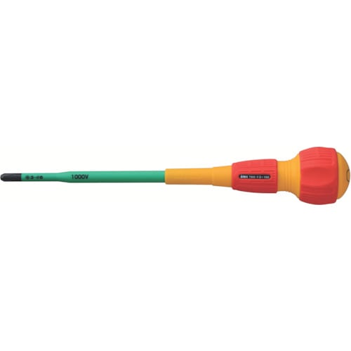 トラスコ中山 アネックス スリム絶縁ドライバー +3×150(ご注文単位1本)【直送品】