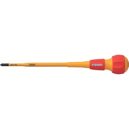 トラスコ中山 アネックス 絶縁ドライバー 刃先+2×軸長150mm 先端軸径Φ5mm 全長217mm(ご注文単位1本)【直送品】