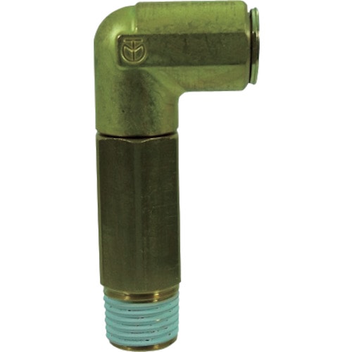 トラスコ中山 チヨダ 冷却水配管用タッチコネクターフジVタイプロングメイルエルボ(金属) 8mm・R1/8(ご注文単位1個)【直送品】