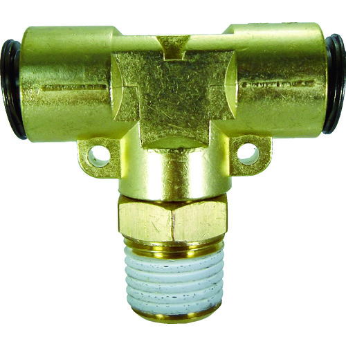 トラスコ中山 チヨダ チューブ継手 フジメイルブランチティ(金属) 8mm・R1/4(ご注文単位1個)【直送品】
