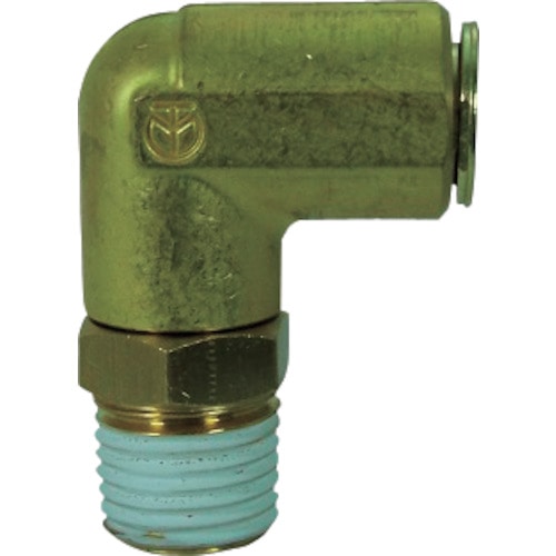 トラスコ中山 チヨダ 冷却水配管用タッチコネクターフジVタイプメイルエルボ(金属) 8mm・R3/8(ご注文単位1個)【直送品】
