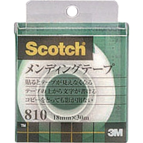 トラスコ中山 3M 事務用テープ メンディングテープ 18mm×30m 巻芯径25mm(ご注文単位1巻)【直送品】