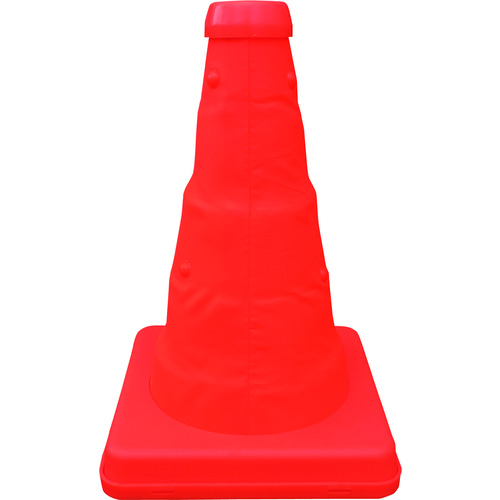 トラスコ中山 ミズケイ 伸縮式三角コーン<オレンジ>20cm(ご注文単位1個)【直送品】