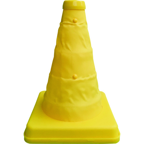 トラスコ中山 ミズケイ 伸縮式三角コーン<イエロー>20cm(ご注文単位1個)【直送品】