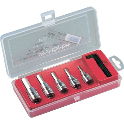 トラスコ中山 エイト 六角ソケットビット 標準寸法(差込角9.5mm)5本セット 4~10mm(ご注文単位1セット)【直送品】