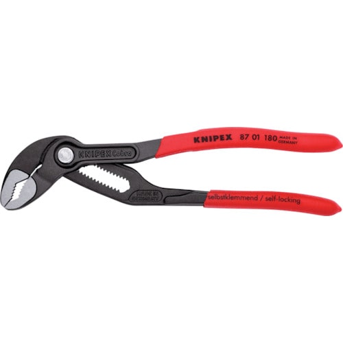 トラスコ中山 KNIPEX ウォーターポンププライヤー コブラ ソフトプラスチックハンドル 180mm 446-9321(ご注文単位1個)【直送品】