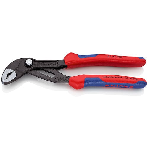 トラスコ中山 KNIPEX ウォーターポンププライヤー コブラ コンフォートハンドル 180mm(ご注文単位1個)【直送品】
