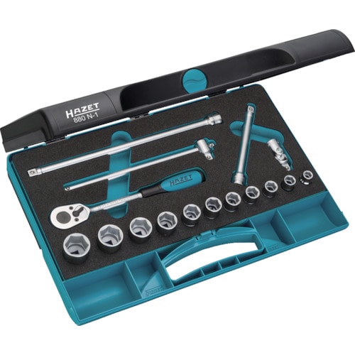 トラスコ中山 HAZET ソケットレンチセット(6角タイプ・差込角9.5mm)(ご注文単位1セット)【直送品】