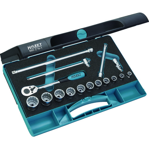 トラスコ中山 HAZET ソケットレンチセット(12角タイプ・差込角9.5mm)(ご注文単位1セット)【直送品】