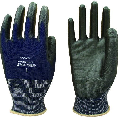 トラスコ中山 トワロン まとめ買い ウレタン背抜き手袋 パワフルトップ3本指先強化 L (10双入)(ご注文単位1袋)【直送品】