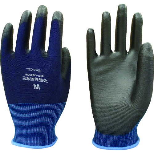 トラスコ中山 トワロン まとめ買い ウレタン背抜き手袋 パワフルトップ3本指先強化 M (10双入)(ご注文単位1袋)【直送品】
