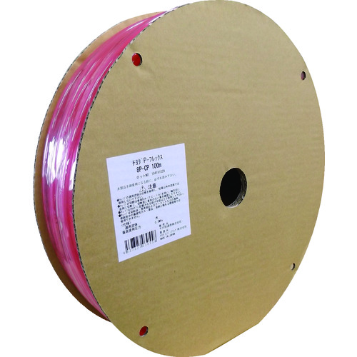 トラスコ中山 チヨダ ポリウレタンチューブ PフレックスチューブCP(透明ピンク)8mm/100m(ご注文単位1本)【直送品】