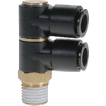 トラスコ中山 チヨダ チューブ継手 フジ ダブルバンジョー(樹脂) 8mm R1/4(ご注文単位1個)【直送品】