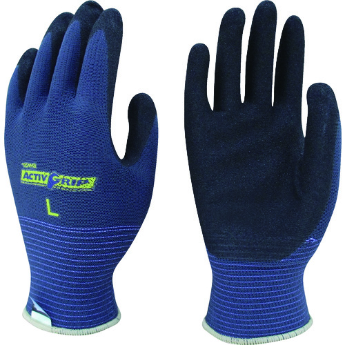 トラスコ中山 トワロン まとめ買い ニトリル背抜き手袋 アクティブグリップ L (10双入)(ご注文単位1袋)【直送品】